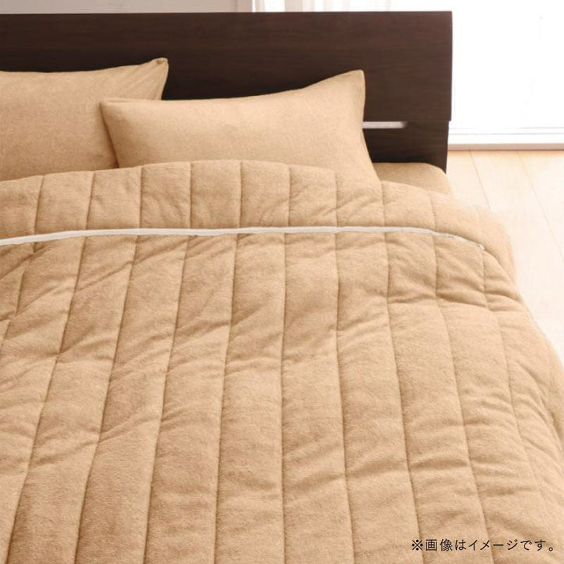 【favorite 20 colors】ザブザブ洗えて気持ちいい!コットンタオルのケット・パッド キルトケット・パッド一体型ボックスシーツ セミダブル 寝具カラー ナチュラルベージュ