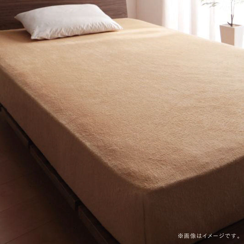 【favorite 20 colors】ザブザブ洗えて気持ちいい!コットンタオルのパッド・シーツ ベッド用ボックスシーツ クイーン 寝具カラー ナチュラルベージュ