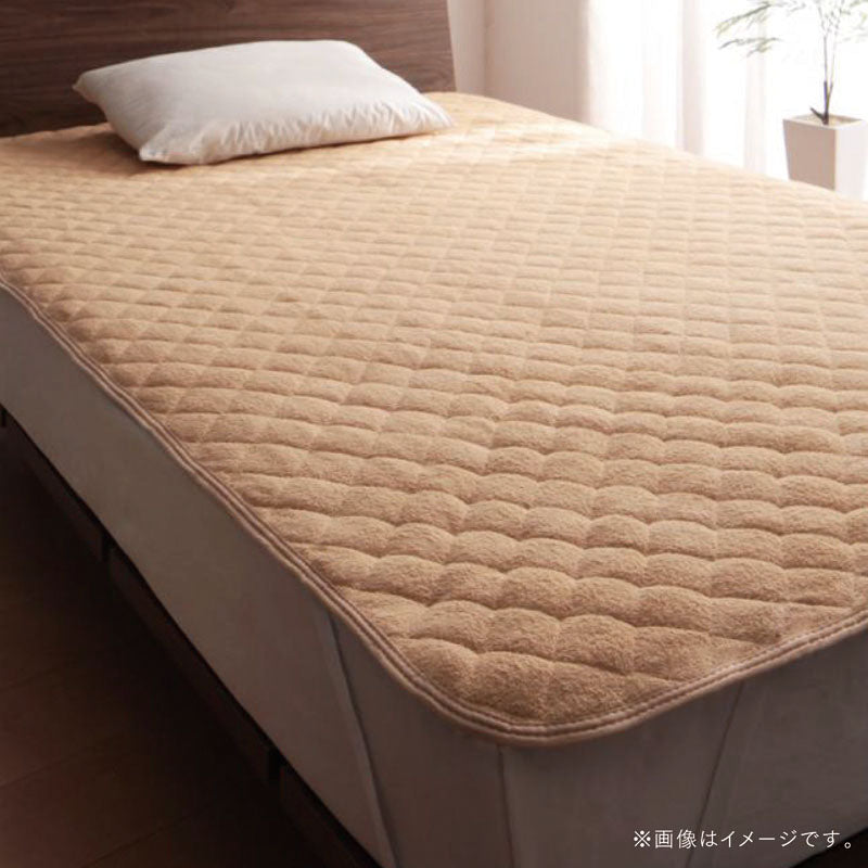 【favorite 20 colors】ザブザブ洗えて気持ちいい!コットンタオルのパッド・シーツ 敷きパッド 同色2枚セット クイーン 寝具カラー ナチュラルベージュ