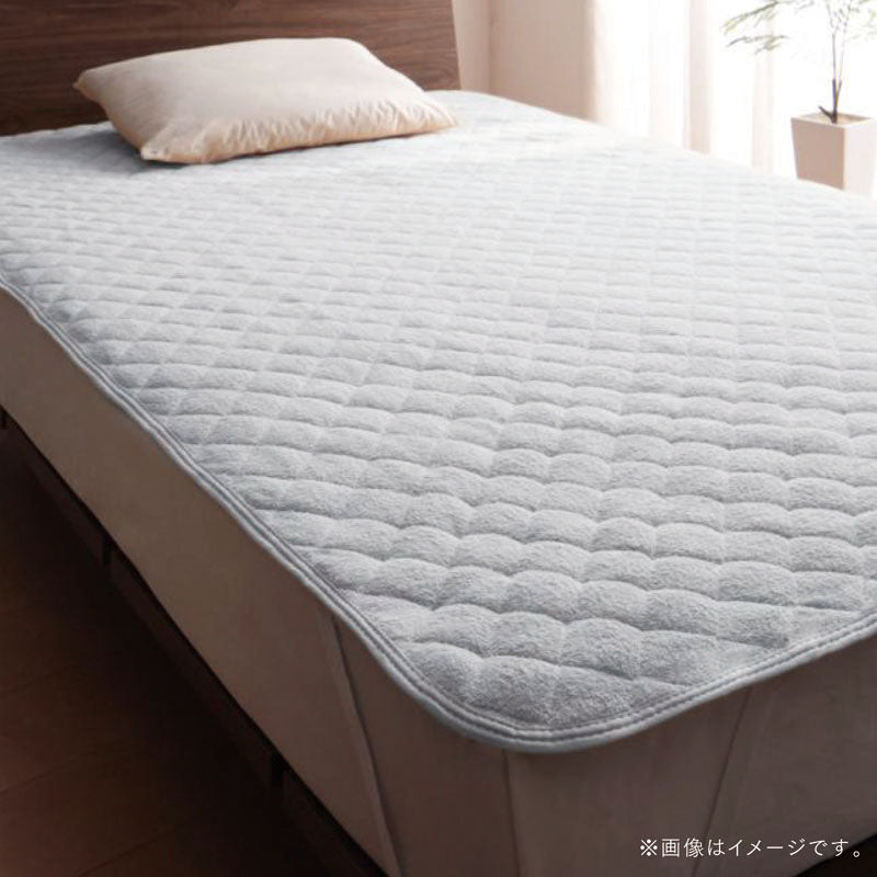 【favorite 20 colors】ザブザブ洗えて気持ちいい!コットンタオルのパッド・シーツ 敷きパッド 同色2枚セット キング 寝具カラー シルバーアッシュ