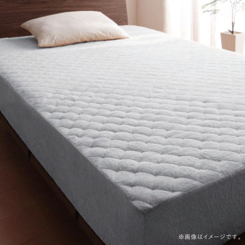 【favorite 20 colors】ザブザブ洗えて気持ちいい!コットンタオルのパッド・シーツ パッド一体型ボックスシーツ 2枚 シングル 寝具カラー シルバーアッシュ