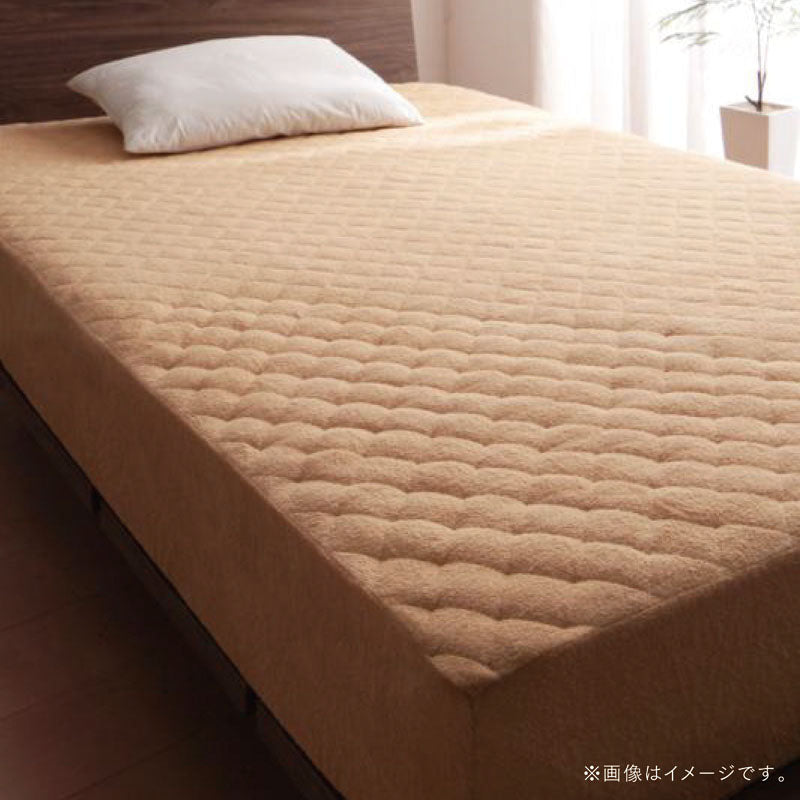 【favorite 20 colors】ザブザブ洗えて気持ちいい!コットンタオルのパッド・シーツ パッド一体型ボックスシーツ 2枚 セミダブル 寝具カラー ナチュラルベージュ