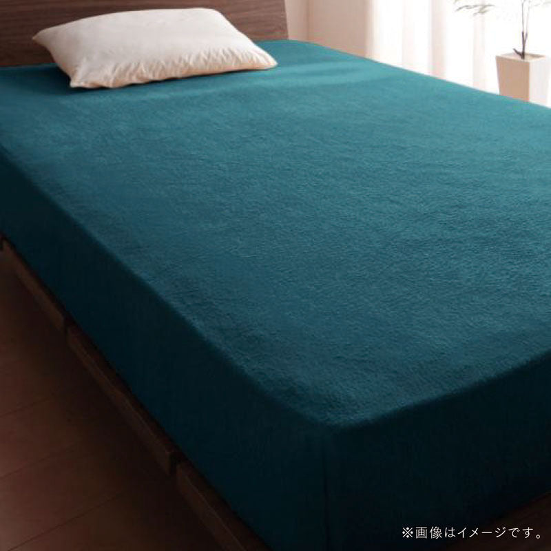 【favorite 20 colors】ザブザブ洗えて気持ちいい!コットンタオルのパッド・シーツ ベッド用ボックスシーツ 2枚 シングル 寝具カラー ブルーグリーン