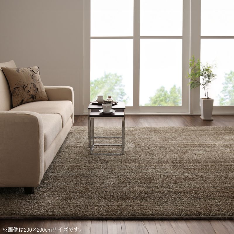 グラデーションミックスシャギーラグ rayures レイユール 140×200cm(オーバル) ラグ・マットカラー グレージュ