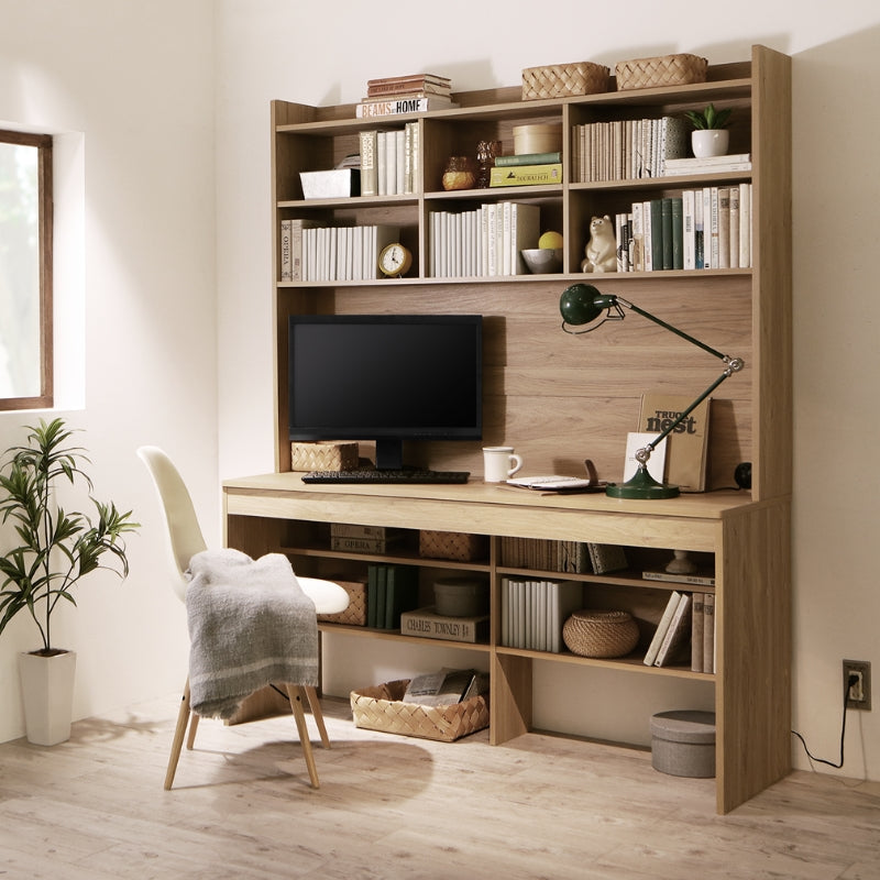 大型モニター対応 薄型ハイタイプ収納デスク Neytoltree ネイトルツリー W150 フレームカラー オークナチュラル