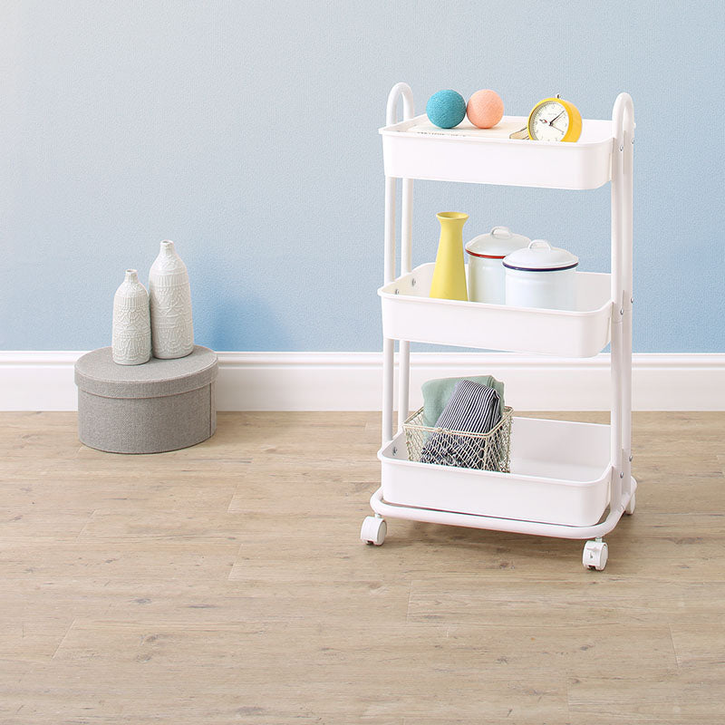 軽いのにしっかり!バスケットトローリーワゴン 本体カラー ホワイト