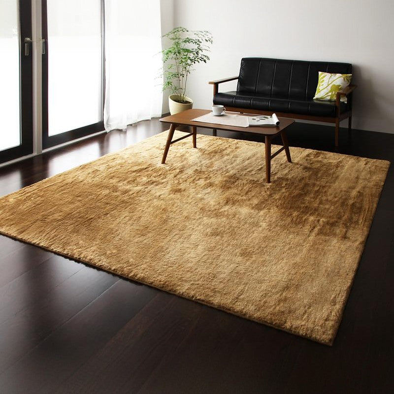 防ダニ・消臭・防炎・抗アレルギー機能付きフェイクファーラグ Rojye ロジェ 江戸間6帖サイズ・261×352cmcm ラグ・マットカラー アイボリー