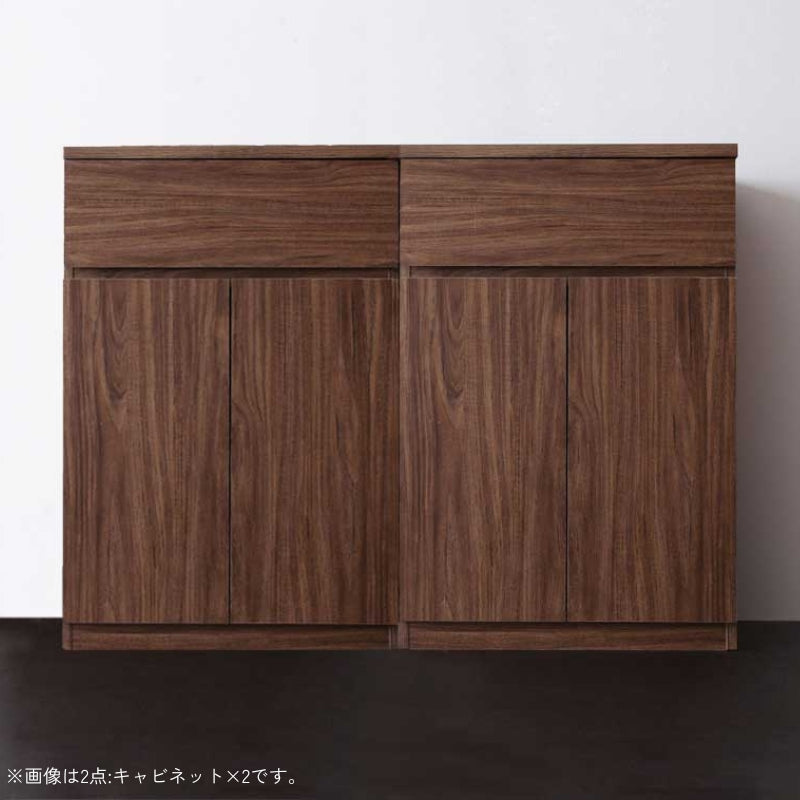 シンプルモダンリビングシリーズ nux ヌクス 2点:キャビネット×2 本体カラー ウォルナットブラウン