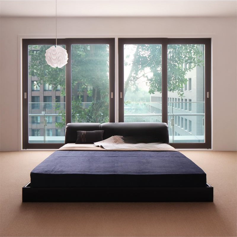 モダンデザインフロアベッド MAD マッド 国産カバーポケット付 シングル フレームカラー ブラック マットレスカラー お客様組立