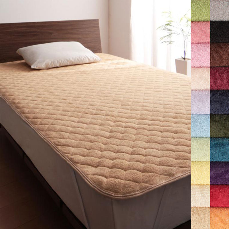 【favorite 20 colors】ザブザブ洗えて気持ちいい!コットンタオルのパッド・シーツ ベッド用ボックスシーツ ファミリー 寝具カラー シルバーアッシュ