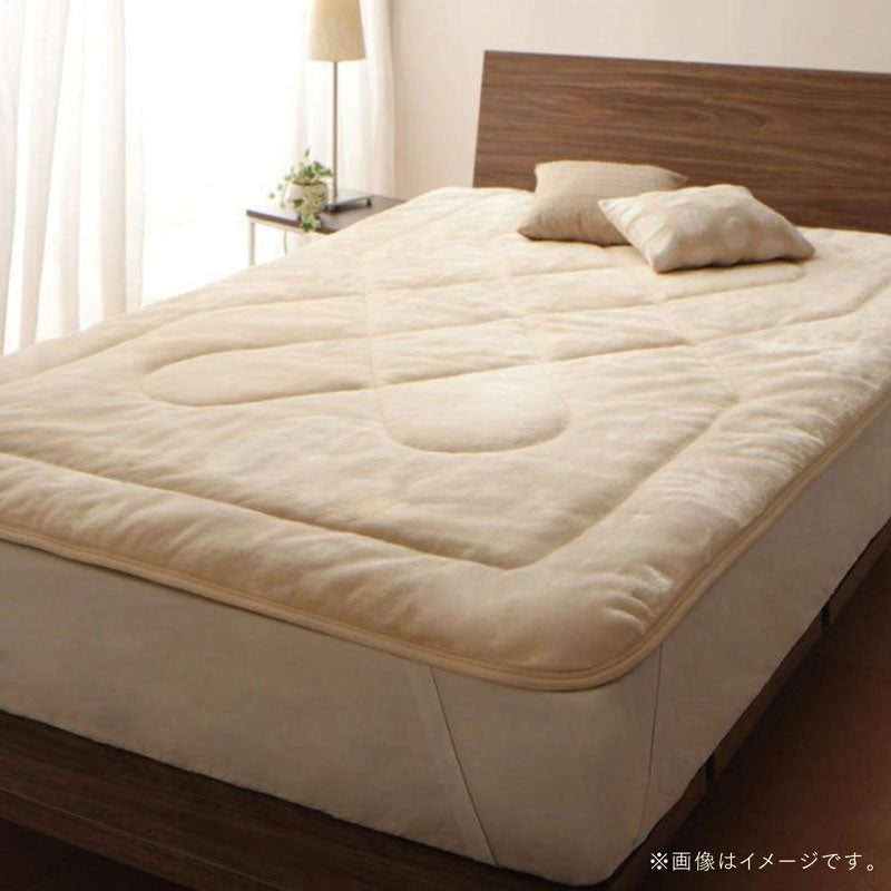 贅沢仕立てのとろける毛布・パッド gran+ グランプラス 敷きパッド 発熱わた入り クイーン 寝具カラー アンティークバニラ