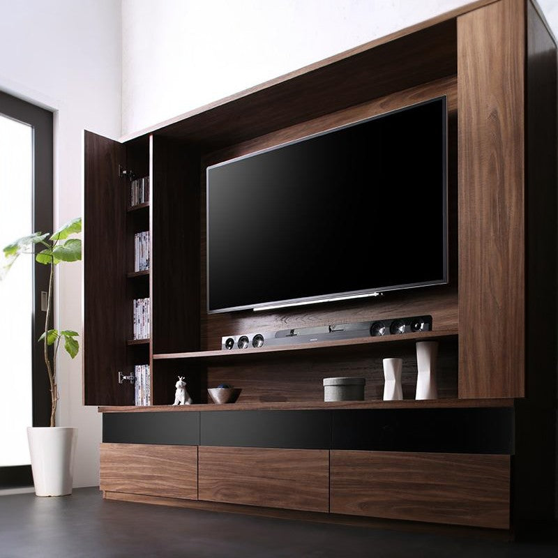 壁掛け機能付きハイタイプTVボード Dewey デューイ 本体カラー ウォルナットブラウン