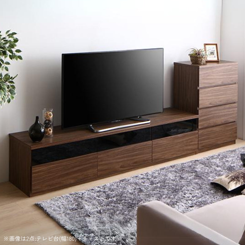 リビングボードが選べるテレビ台シリーズ TV-line テレビライン 2点:テレビ台+チェスト 幅180 本体カラー ウォルナットブラウン