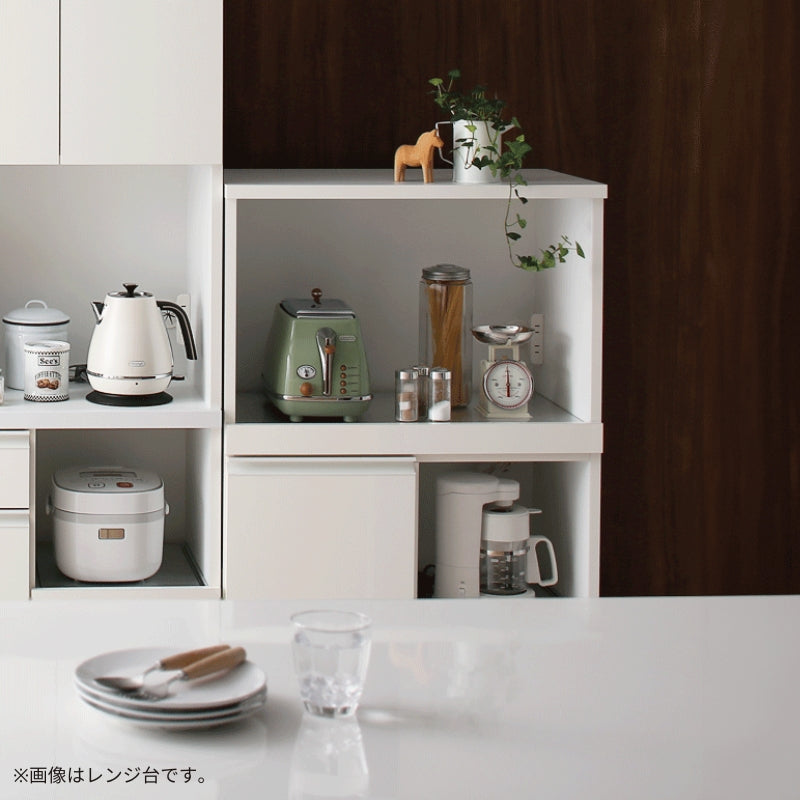 日本製完成品 奥行40㎝ スタイリッシュキッチン収納シリーズ レンジ台 奥行40cm 本体カラー ホワイト