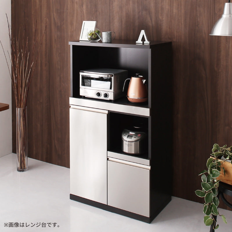 日本製完成品 奥行40㎝ スタイリッシュキッチン収納シリーズ レンジ台 奥行40cm 本体カラー シルバー