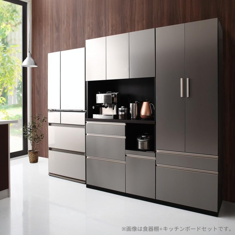 日本製完成品 奥行40㎝ スタイリッシュキッチン収納シリーズ 食器棚 奥行40cm 本体カラー シルバー