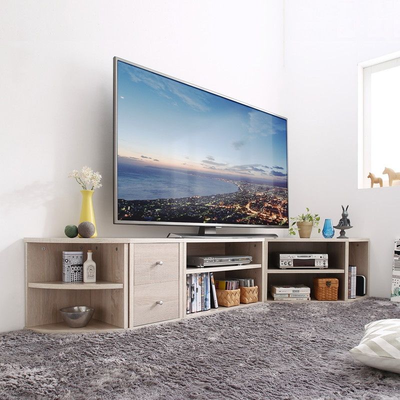 コーナータイプTV台4点セット 本体カラー オーク
