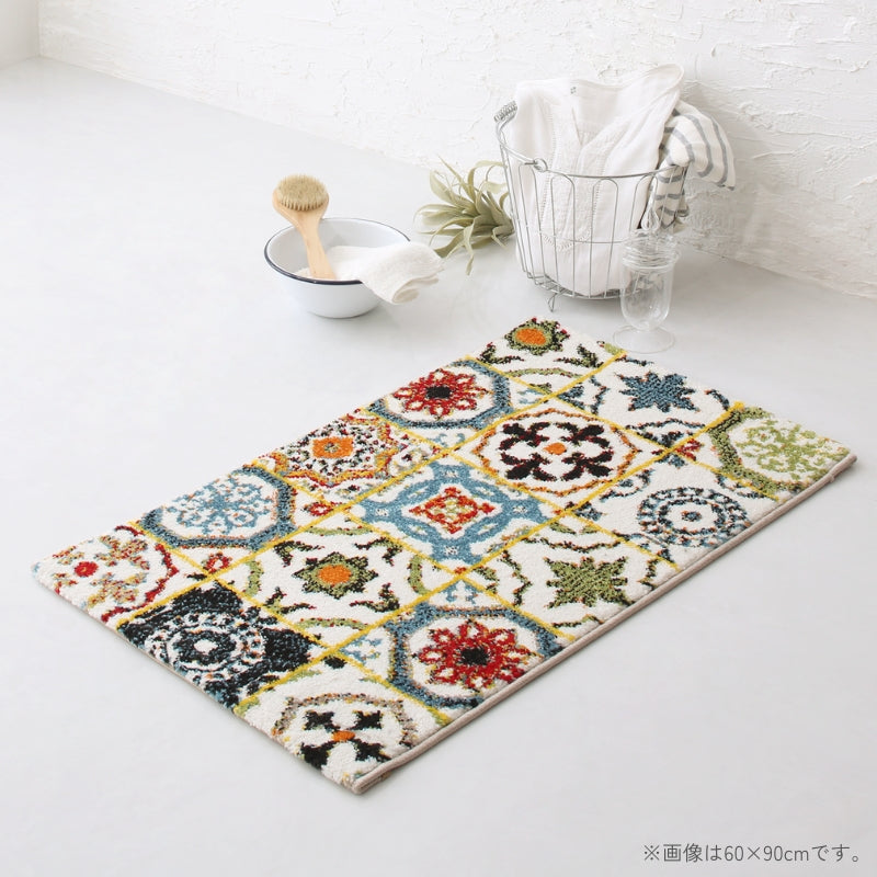 9つのデザインから選べる!ウィルトン織玄関マット Corsica コルシカ 60×90cm ラグ・マットカラー モロッコタイル