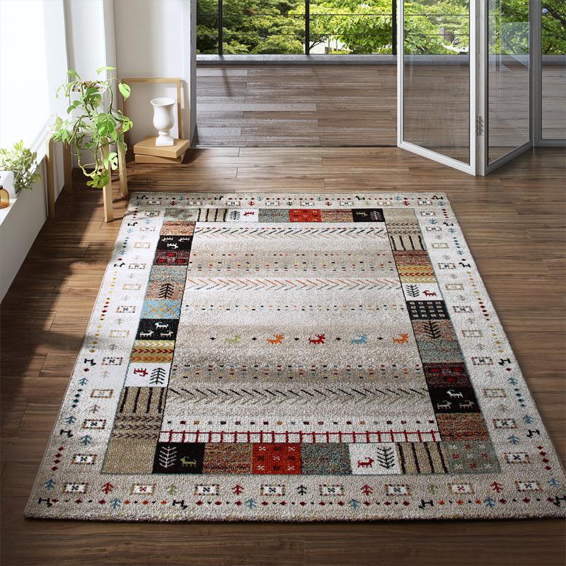 トルコ製ウィルトン織デザインラグ worusa ウォルサ 133×190cm ラグ・マットカラー レッド