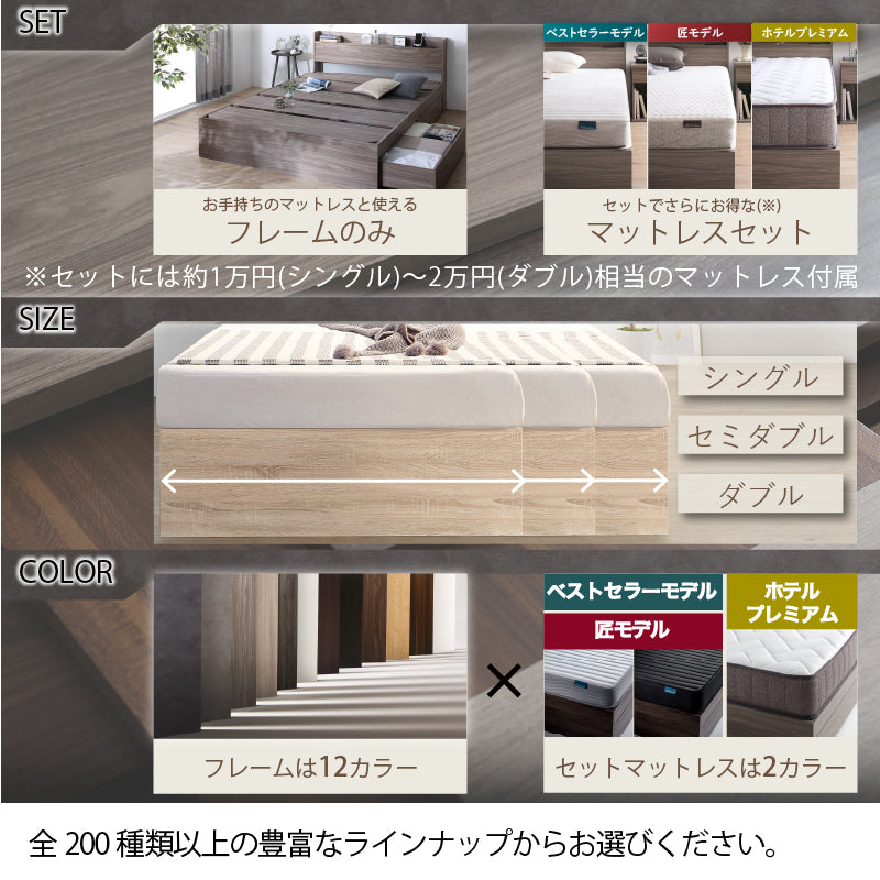全252種類から選べるラインナップ マットレスセットはさらにお得