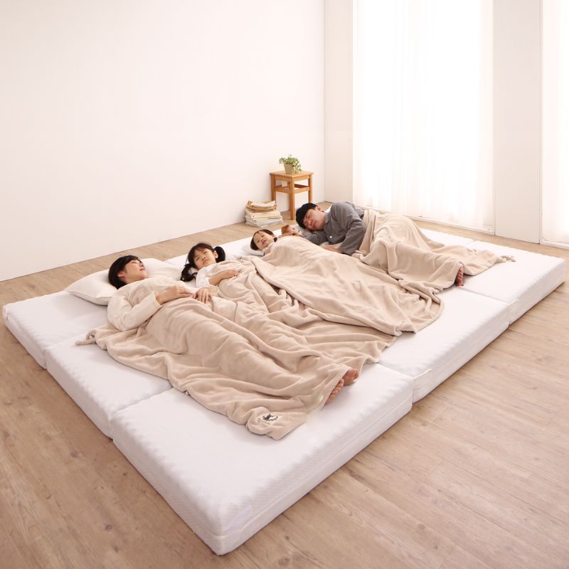 厚さが選べる!高通気・抗菌防臭のファミリーマットレス敷き布団 厚さ12cm ワイドK280 寝具カラー アイボリー