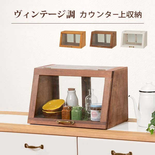 カウンター上ガラスケース-MUD 40×25×25cm 本体カラー ホワイトウォッシュ