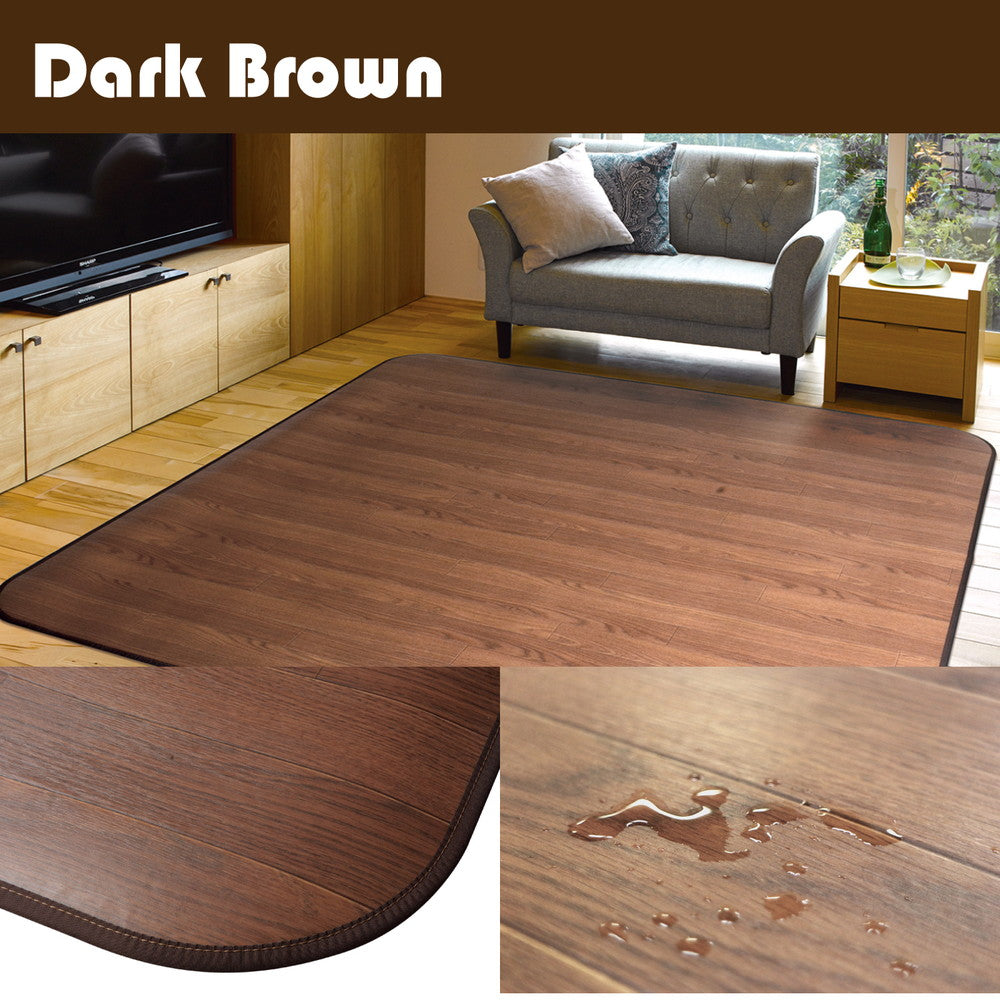 消臭加工付き 木目調ダイニングラグ