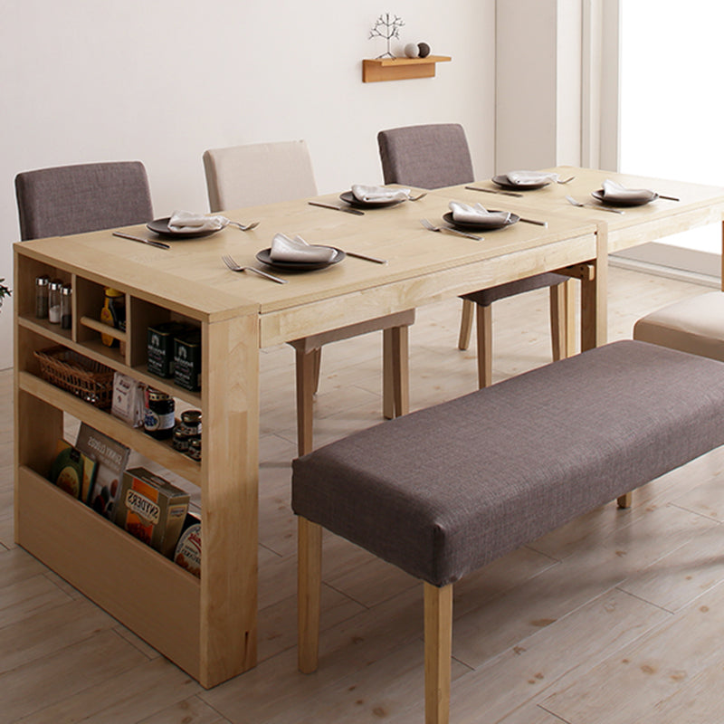 リビング学習 机 ダイニング スライド伸縮テーブル ソララ シェルフ+