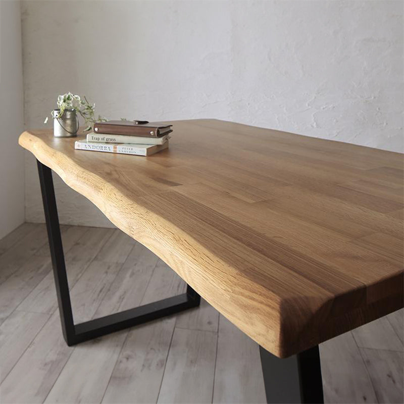 無垢 ダイニング テーブル 一枚板風 デザインテーブル レーヴ V字ライン脚