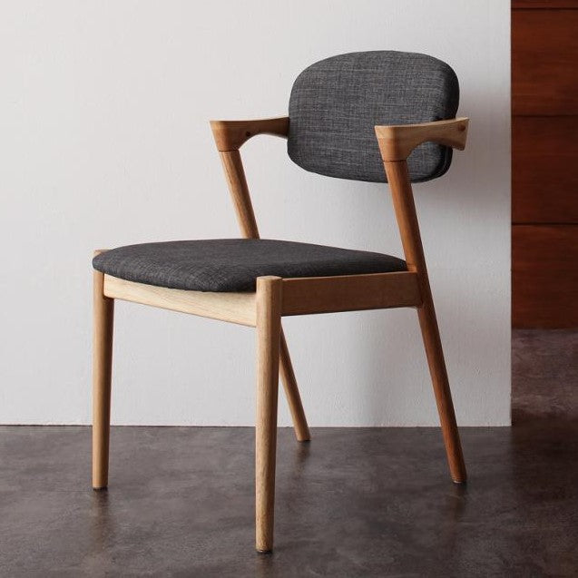 北欧ダイニングチェア グレーチェア 同色2脚セット 天然木 無垢材 北欧デザイナーズ Zラインアームチェア ヴァル