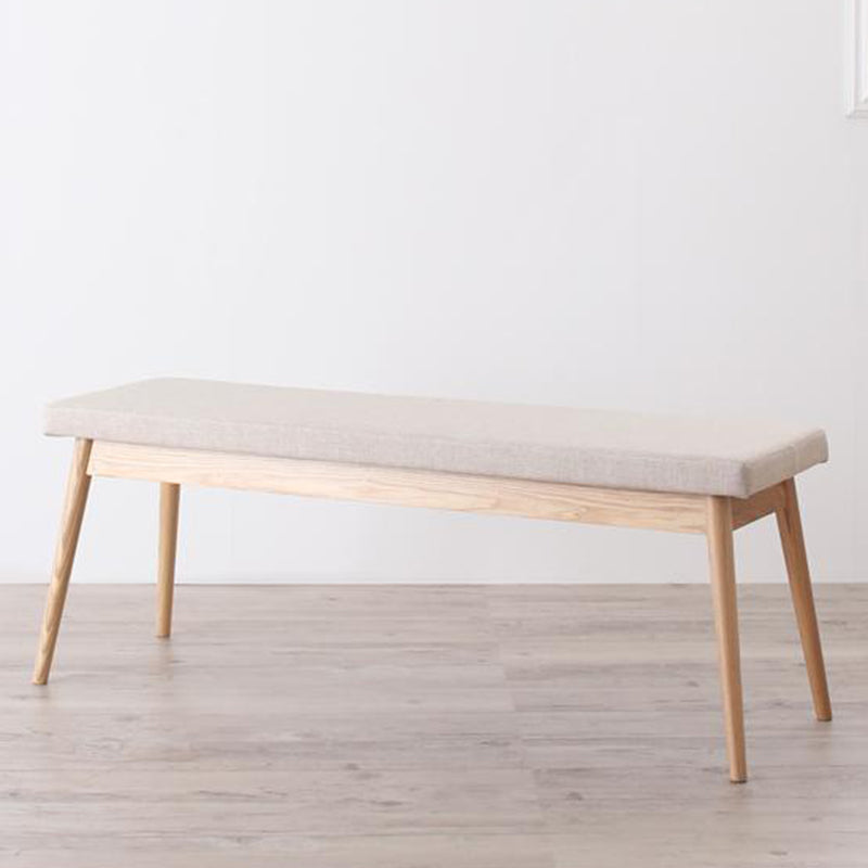 ファブリック ダイニングベンチ 幅118㎝ 丸みのある八の字脚がかわいい ファブリックベンチ オーネ