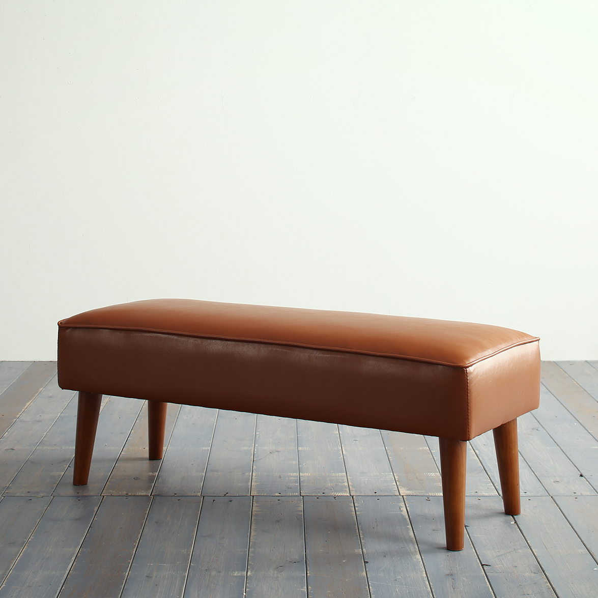 レザーベンチ 幅105㎝ モダンデザイン レザーベンチ ライン