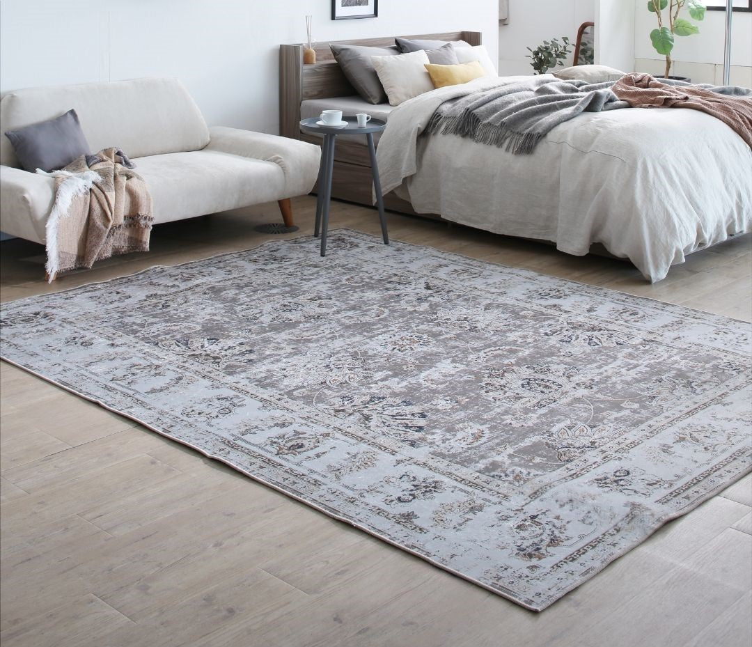 かすれ風デザインプリントラグ kamiina カミーナ