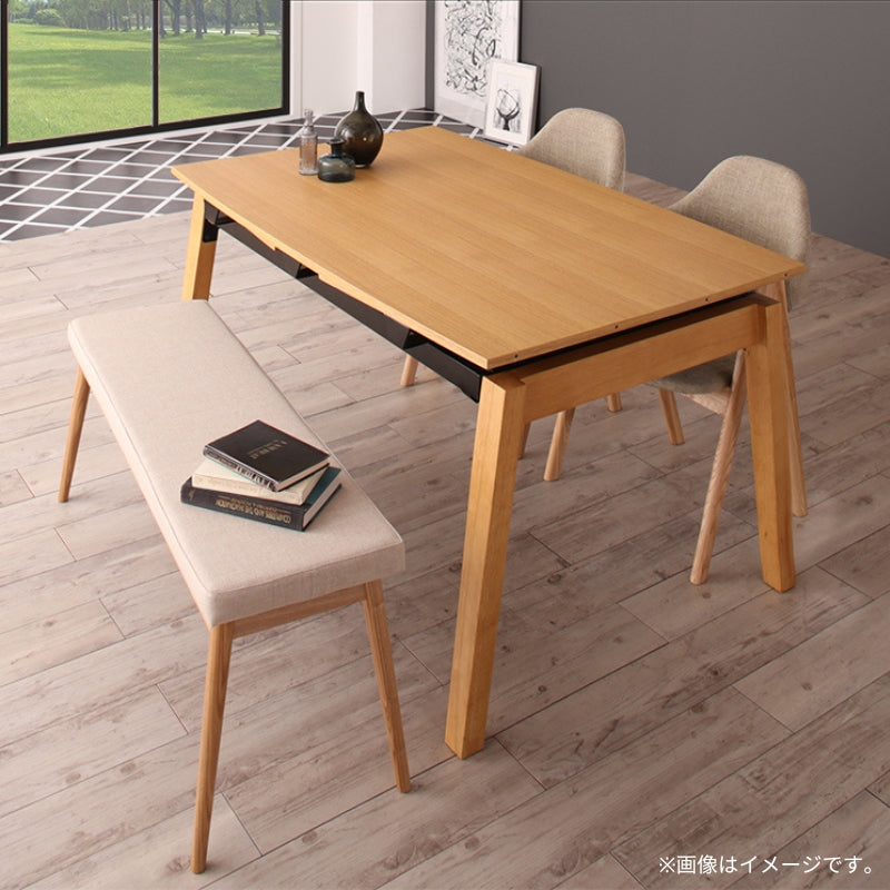 伸長式 ダイニング テーブル 天然木 伸縮テーブル マリアンナ