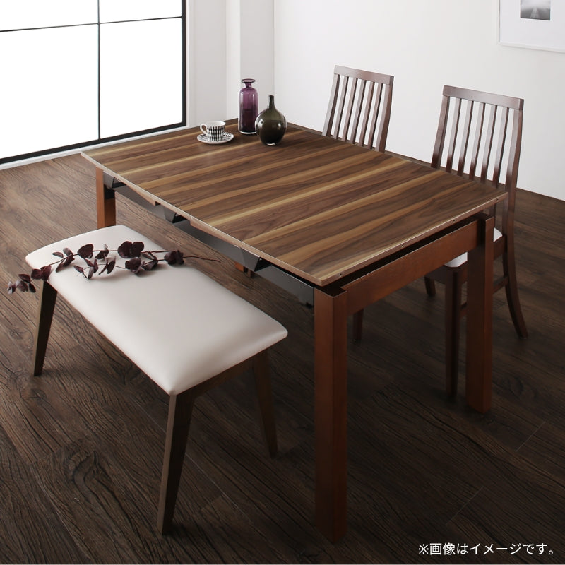 伸長式 ダイニング テーブル 天然木 伸縮テーブル マリアンナ カラー プレミアムウォルナット