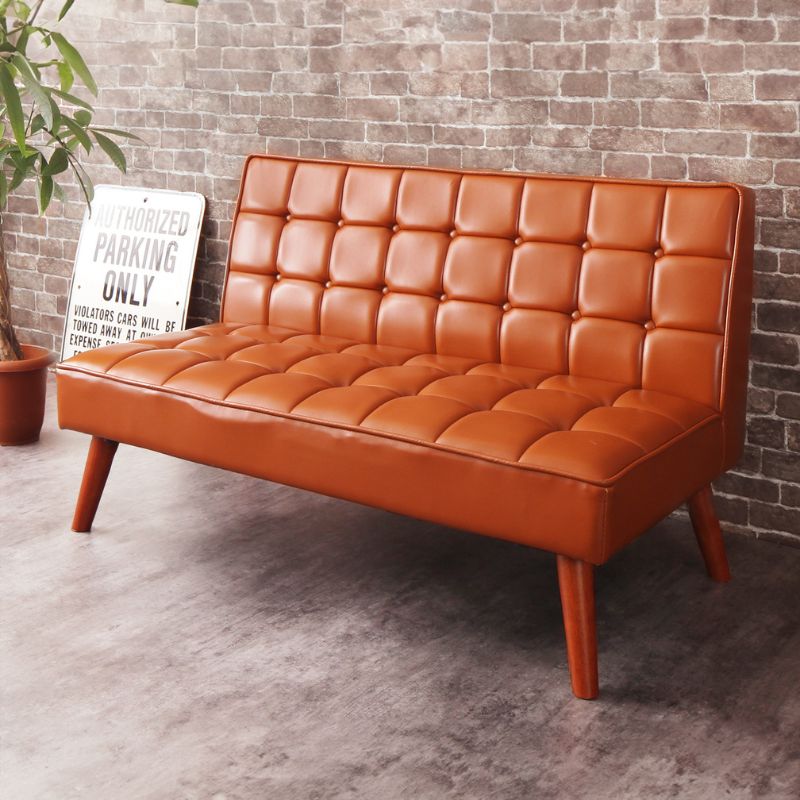 レザーソファ 合皮ソファ 片肘ソファ タフティング キルトデザイン