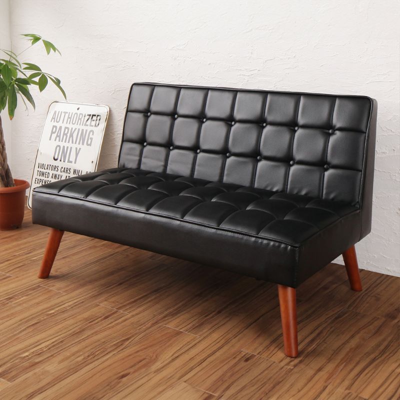 レザーソファー レザーソファ 合皮ソファ 片肘ソファ タフティング キルトデザイン