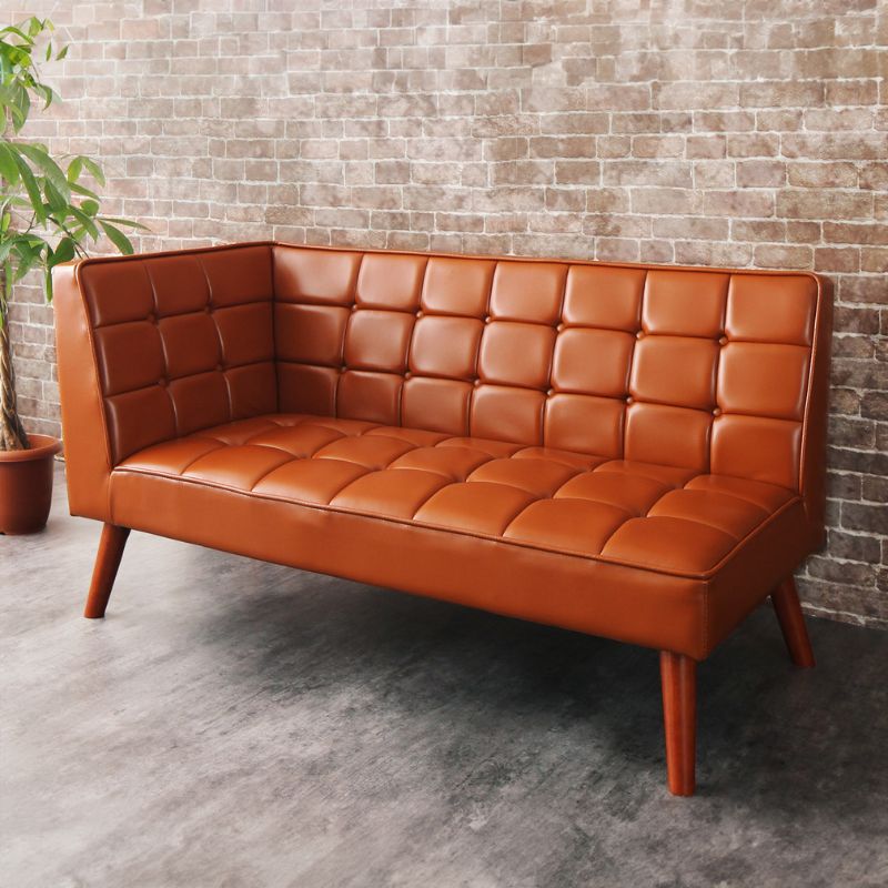 レザーソファー レザーソファ 合皮ソファ 片肘ソファ タフティング キルトデザイン