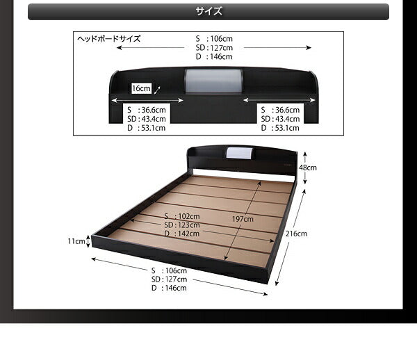 照明・コンセント付きフロアベッド BRUTUS ブルータス