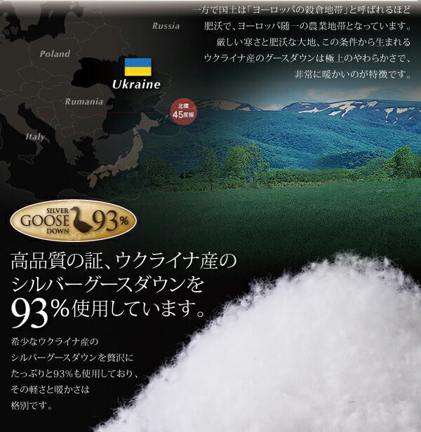 日本製ウクライナ産グースダウン93% ロイヤルゴールドラベル羽毛掛布団単品 Bloom ブルーム