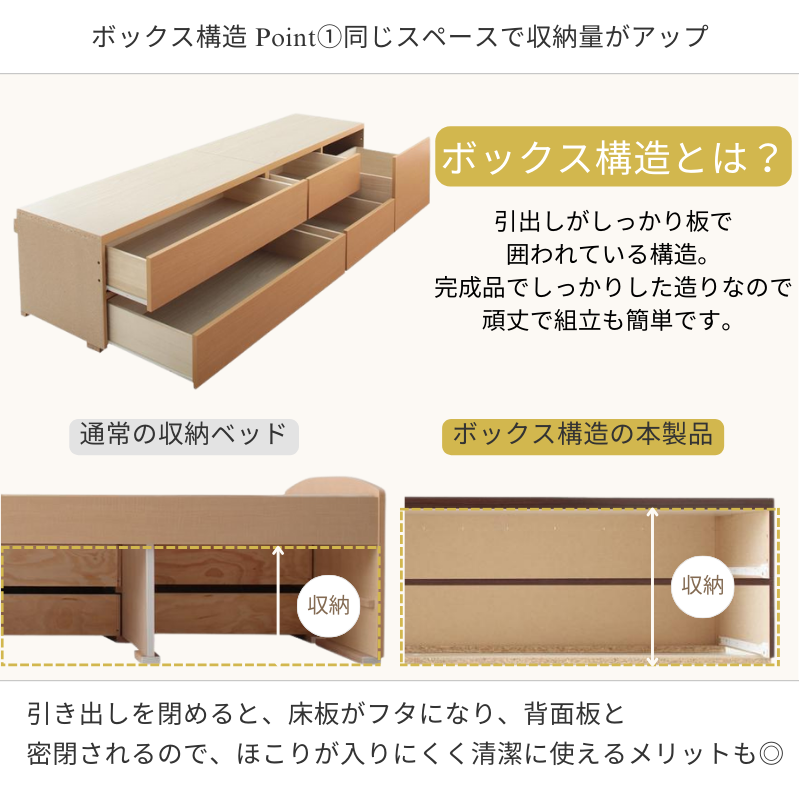 日本製_棚・コンセント付き_大容量チェストベッド Spatium スパシアン