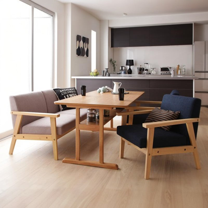 モダンデザイン ソファダイニングセット HARPER ハーパー 3点:テーブル+ソファ2点 W150+2P×2 座面カラー グレー 組立設置サービス付き