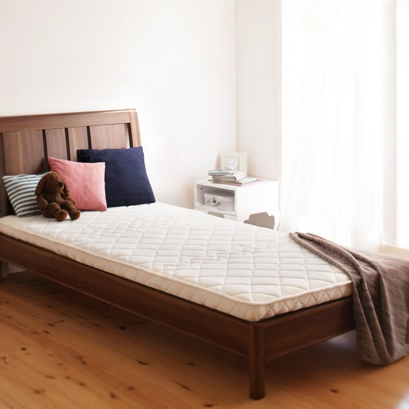 日本製  子どもの睡眠環境を考えた  安眠マットレス 抗菌・薄型・軽量 ジュニア 国産ポケットコイル EVA エヴァ セミシングル ショート丈 マットレスカラー アイボリー
