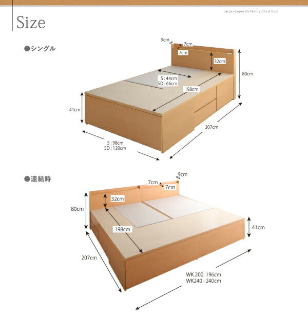 大容量収納ファミリーチェストベッド TRACT トラクト