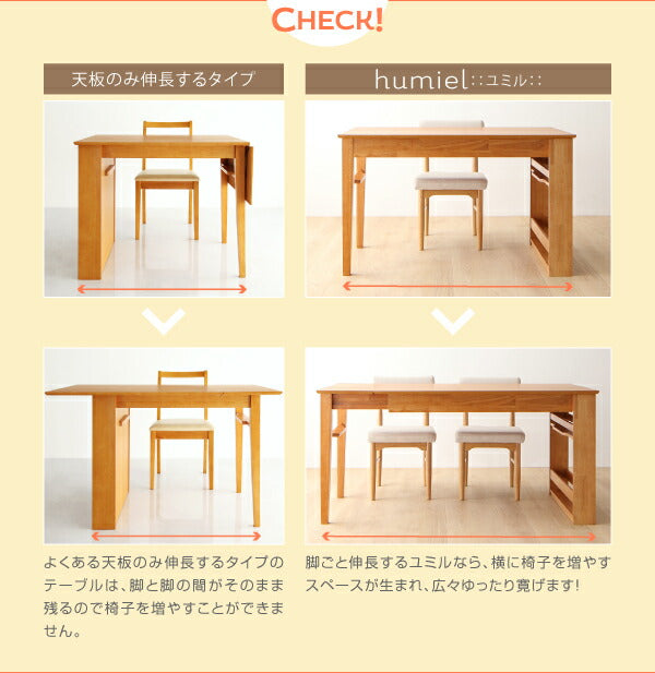 3段階伸縮テーブル カバーリング ダイニング humiel ユミル