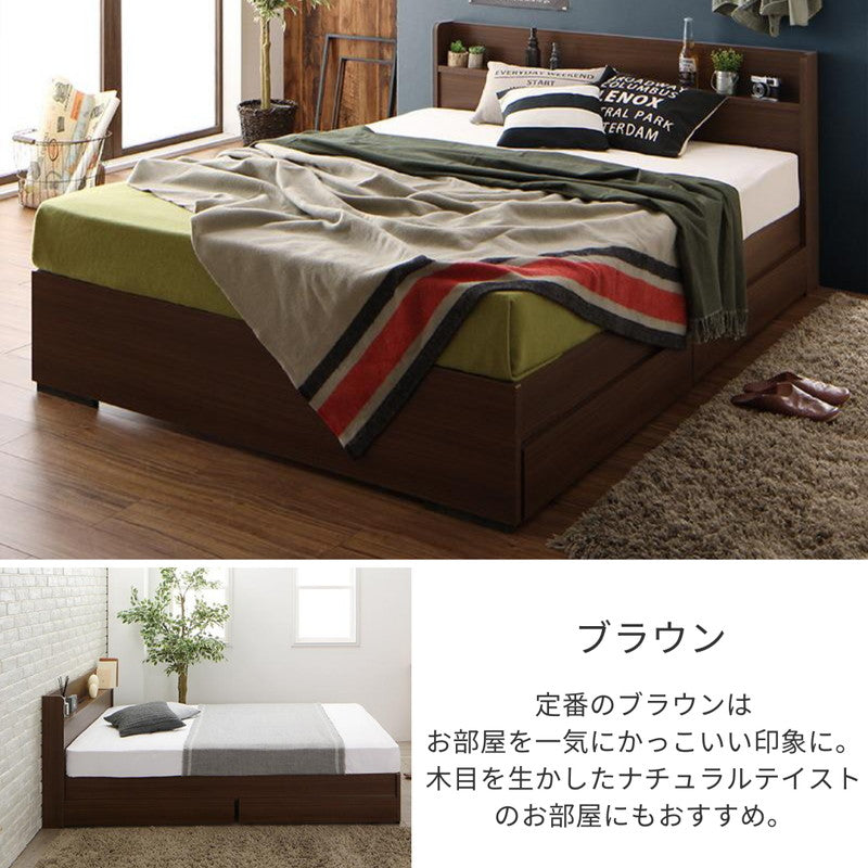 工具いらずの組み立て・分解簡単収納ベッド Lacomita ラコミタ ベッドフレームのみ シングル フレームカラー ブラウン