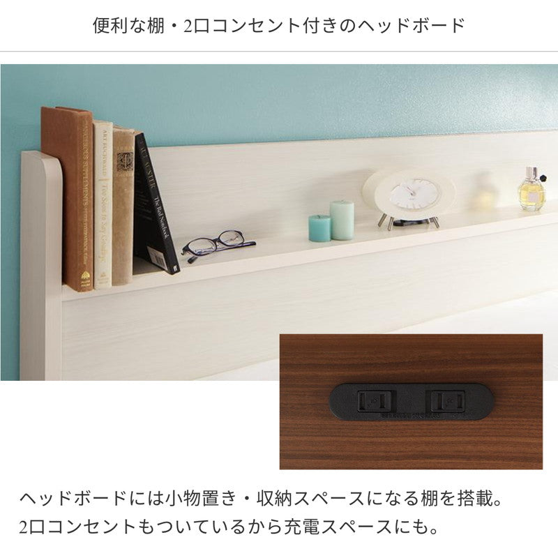 工具いらずの組み立て・分解簡単収納ベッド Lacomita ラコミタ ベッドフレームのみ シングル フレームカラー ブラウン