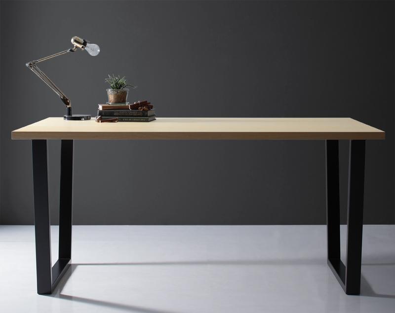 天然木天板 スチール脚 モダンデザインテーブル Gently ジェントリー V字脚 W120 フレームカラー ブラウン お客様組立