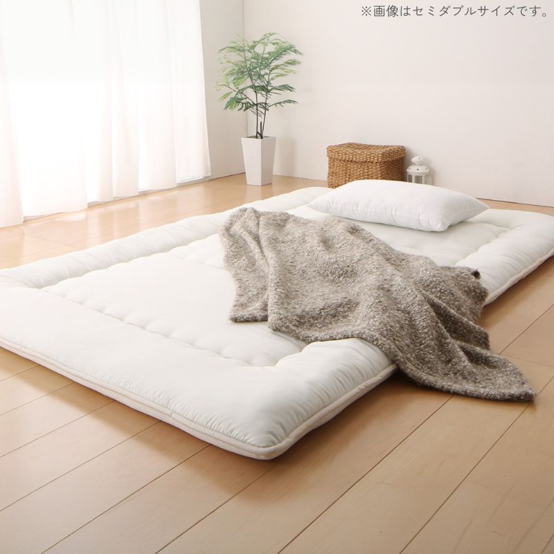テイジン V-Lap使用 日本製 体圧分散で腰にやさしい 朝の目覚めを考えた超軽量・高弾力敷布団 シングル 寝具カラー アイボリー