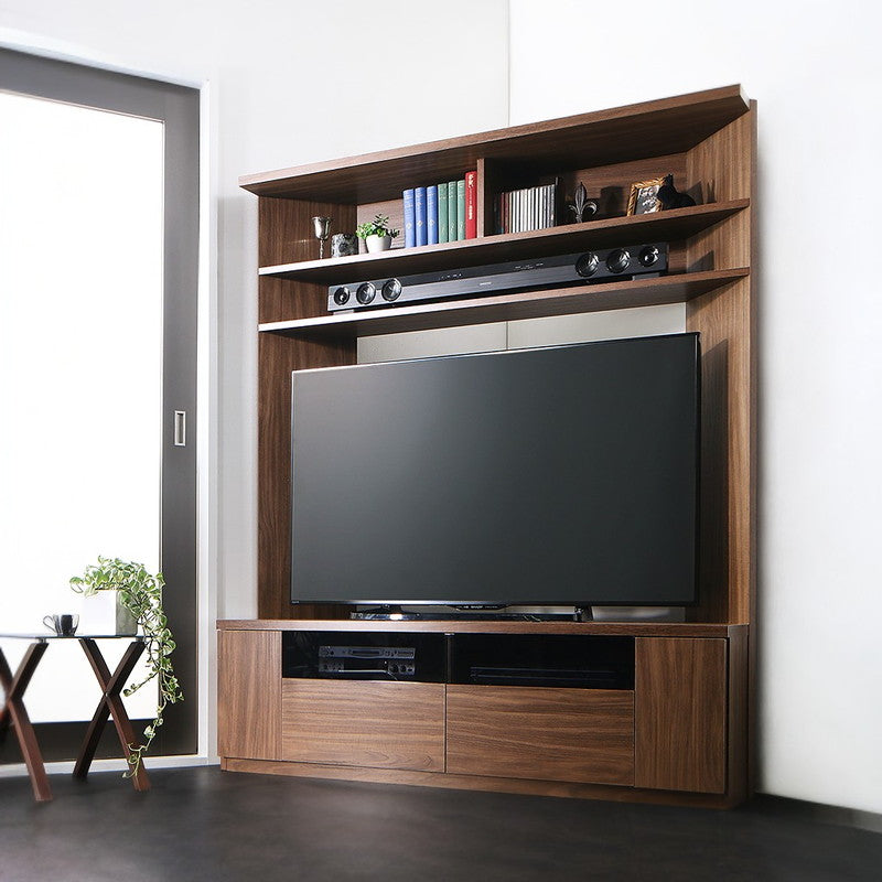 大型テレビ対応ハイタイプコーナーテレビボード city angle シティアングル 本体カラー ウォルナットブラウン